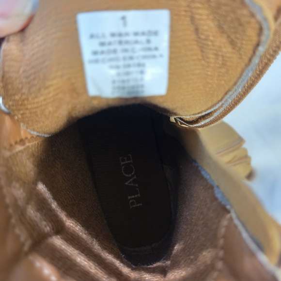 The Children's Place Girls Quilted Brown Boots Sz. 1 - Picture 6 of 7